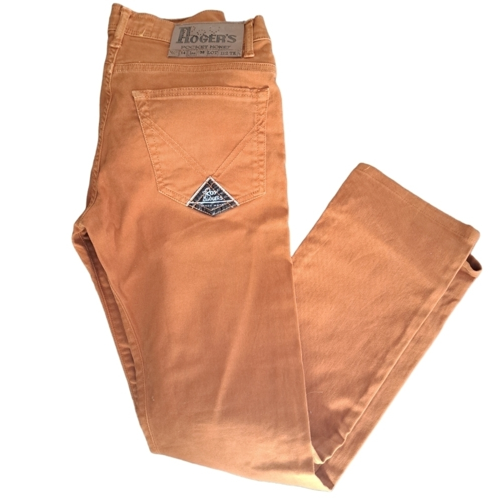 ROY ROGERS ITALY seven bell historical jeans carmel brown cotton SZ 14 28/28 VTG